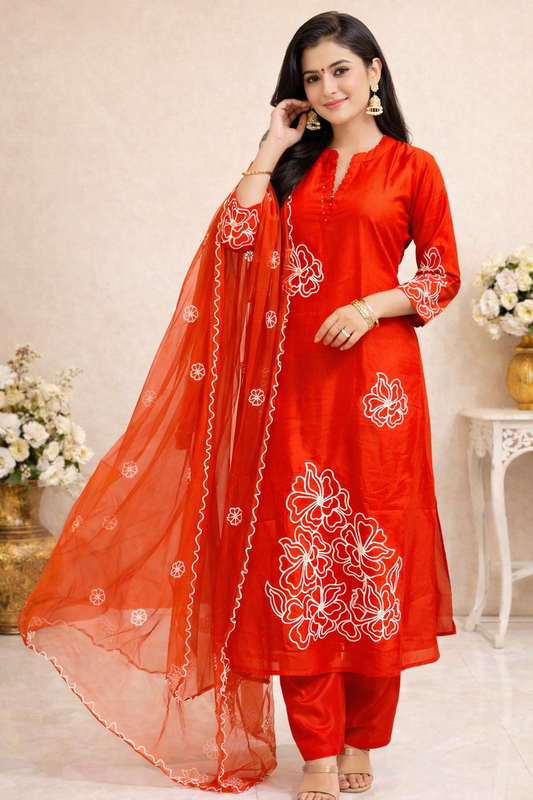 TRENDING SCARLET KURTI SET