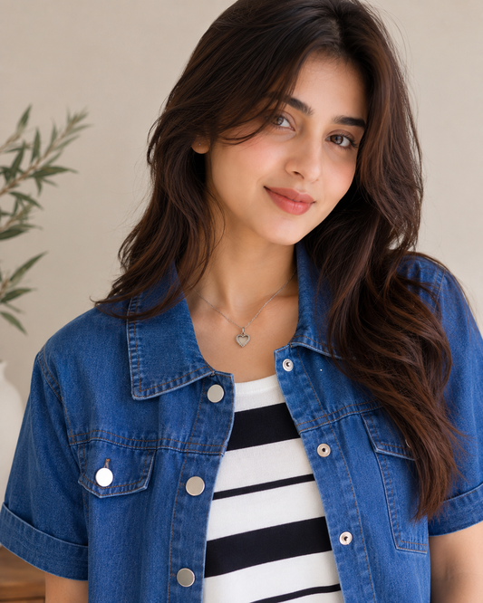 Dark Denim Layered 2-Piece Top