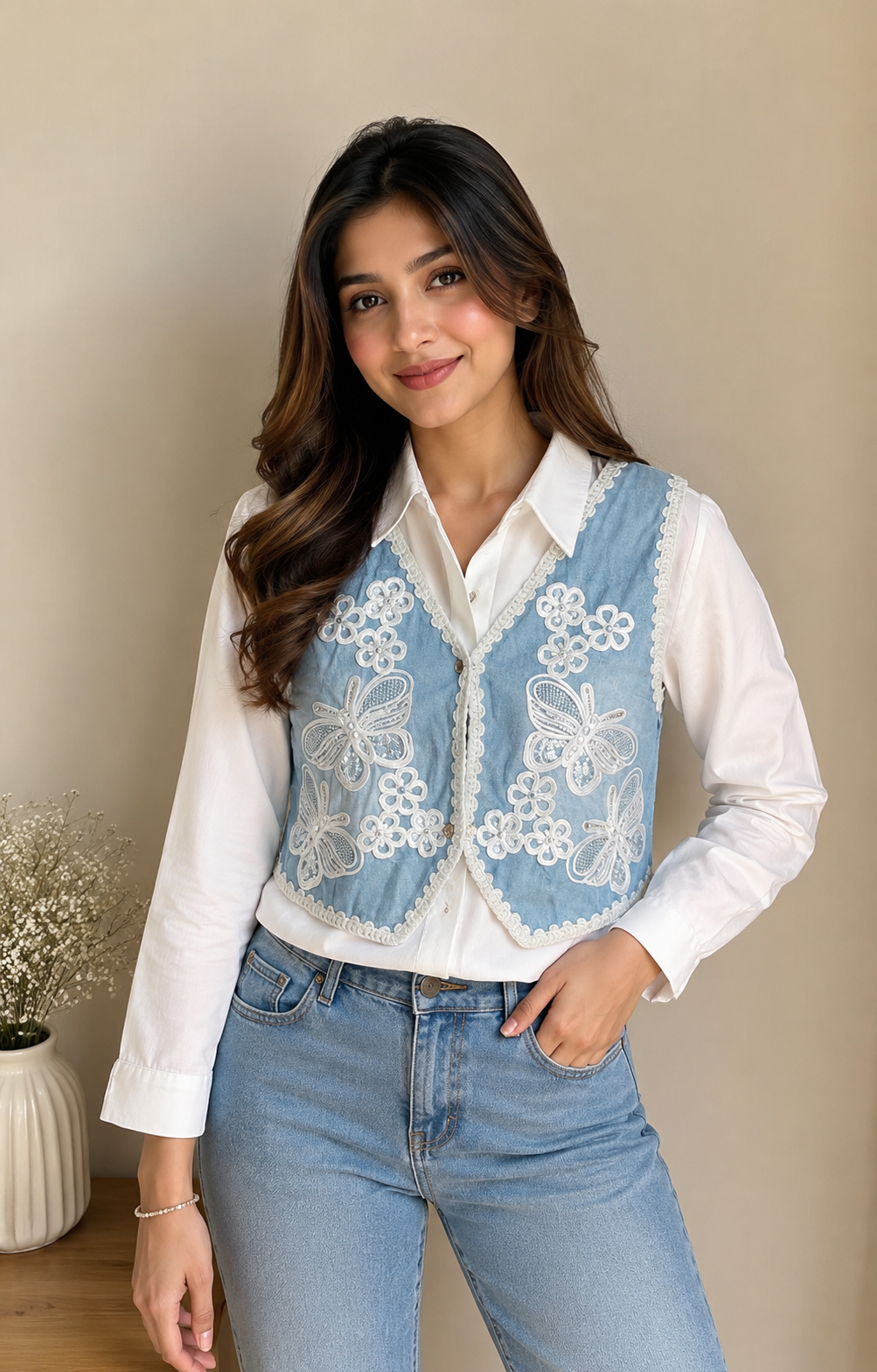 Butterfly Bloom Layered Shirt Top
