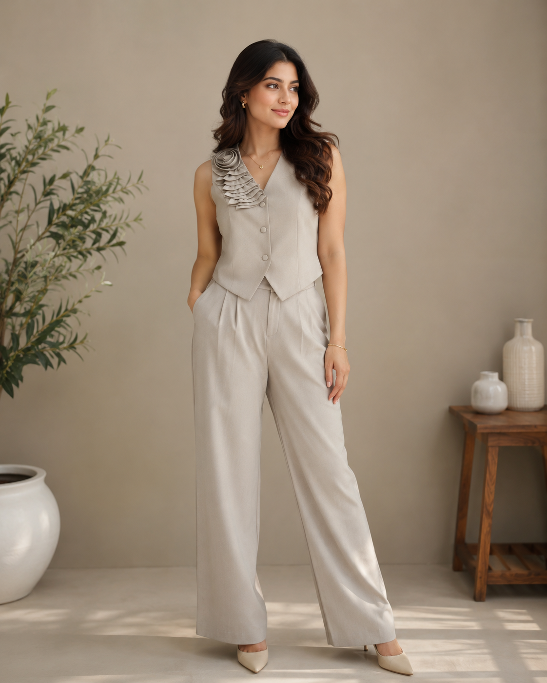 Beige Luxe Co-Ord Set