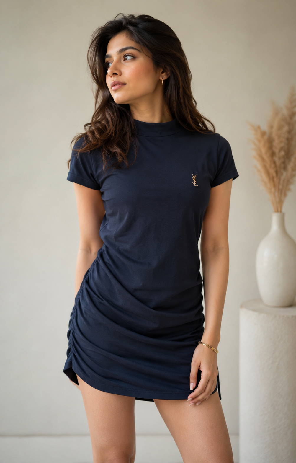 Midnight Muse Ruched Mini Dress