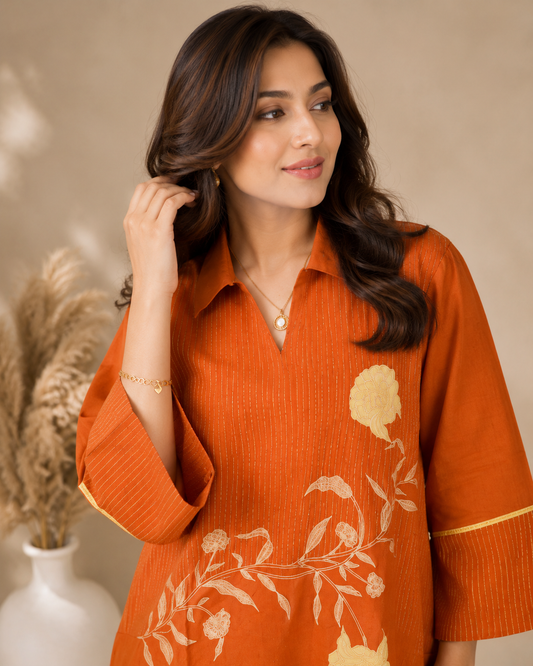 Saffron Bloom Luxe Co-Ord Set