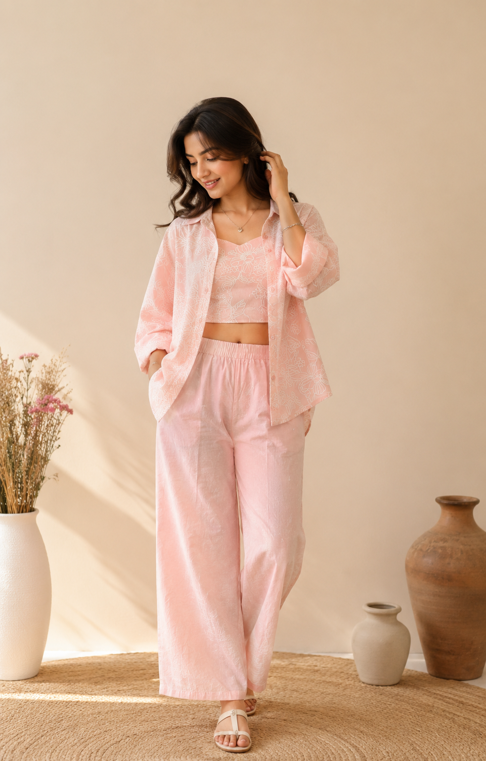 Blush Bloom 3-Piece Co-ord Set