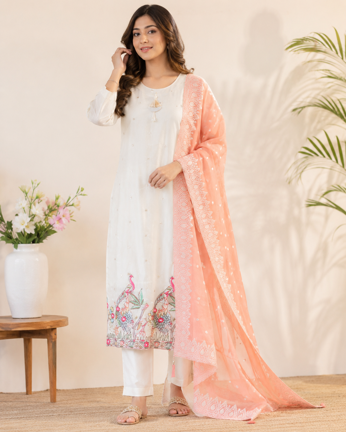 Elegant Ivory Kurti Set