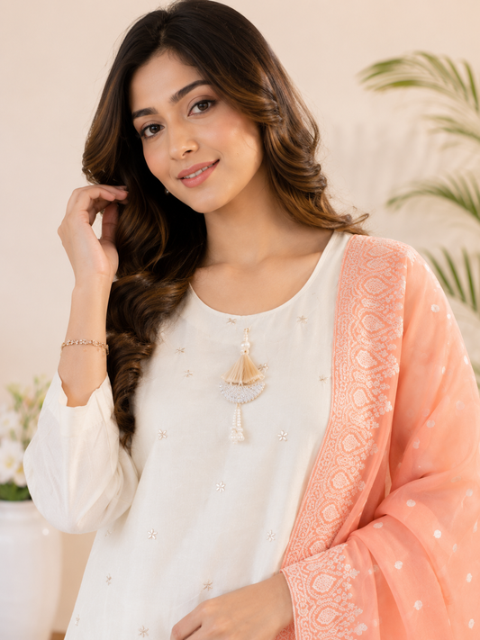 Elegant Ivory Kurti Set