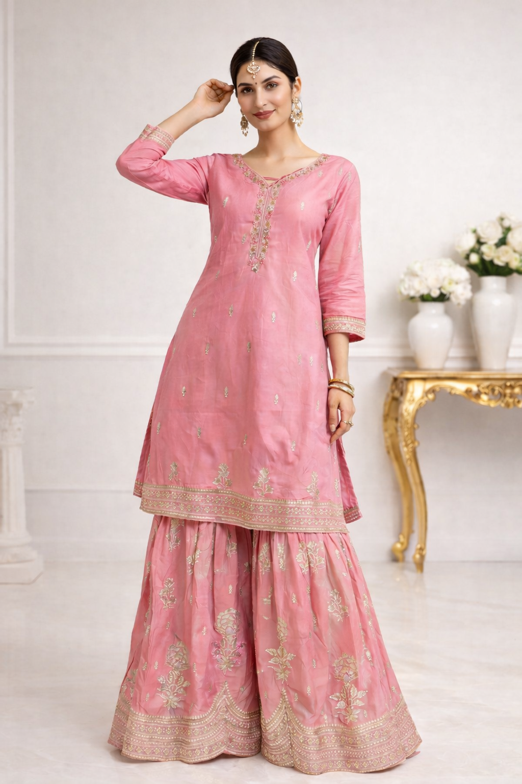 Blush Gurnaar Sharara Set
