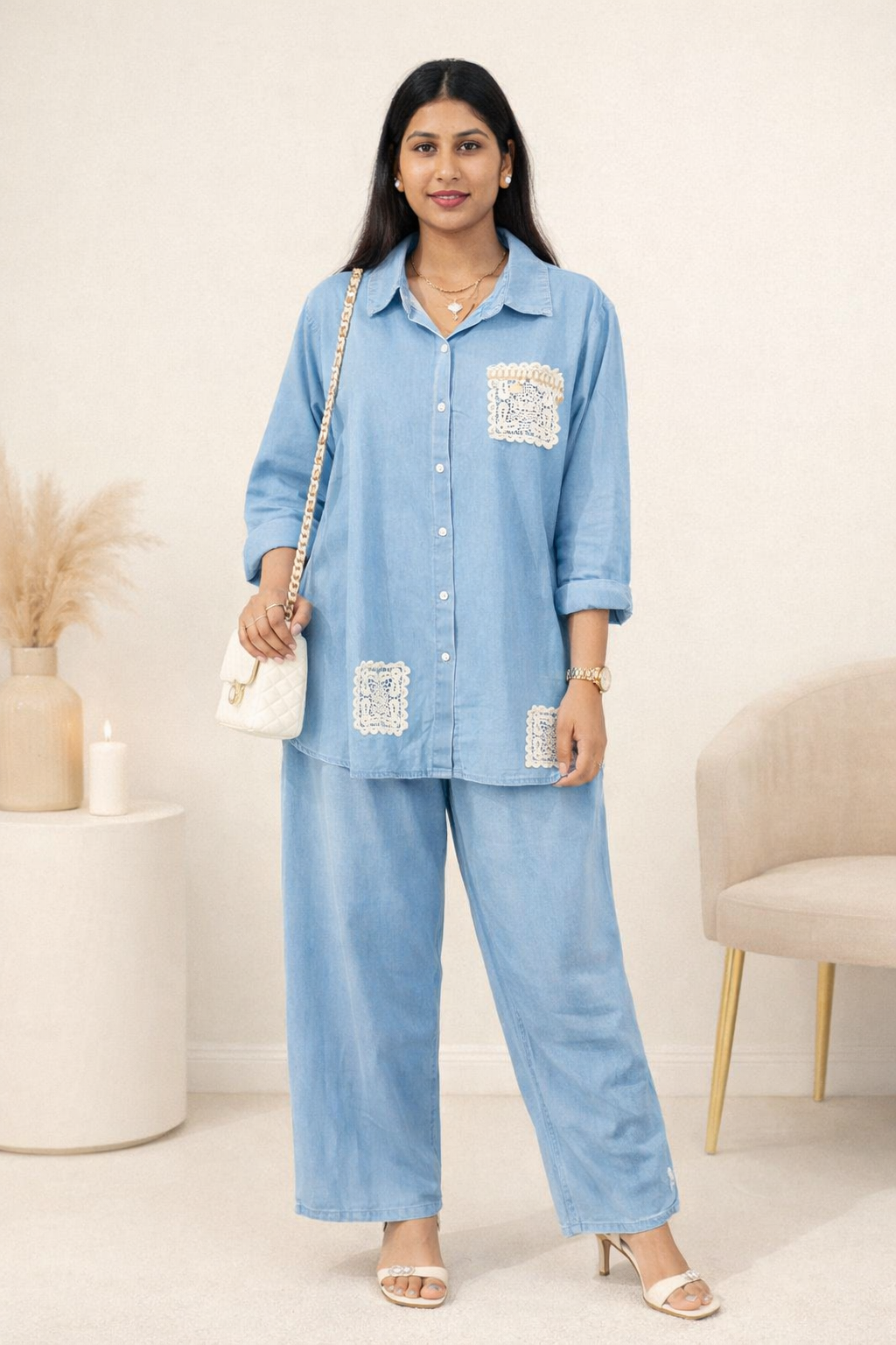 PLUS SIZE PREMIUM DENIM CORD SET