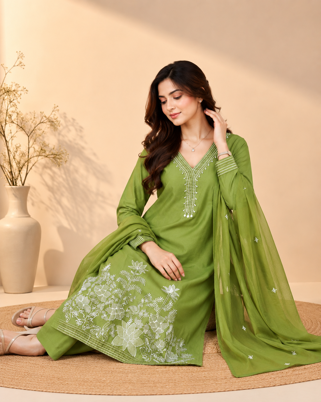 Verdelle Luxe Cotton Kurti Set