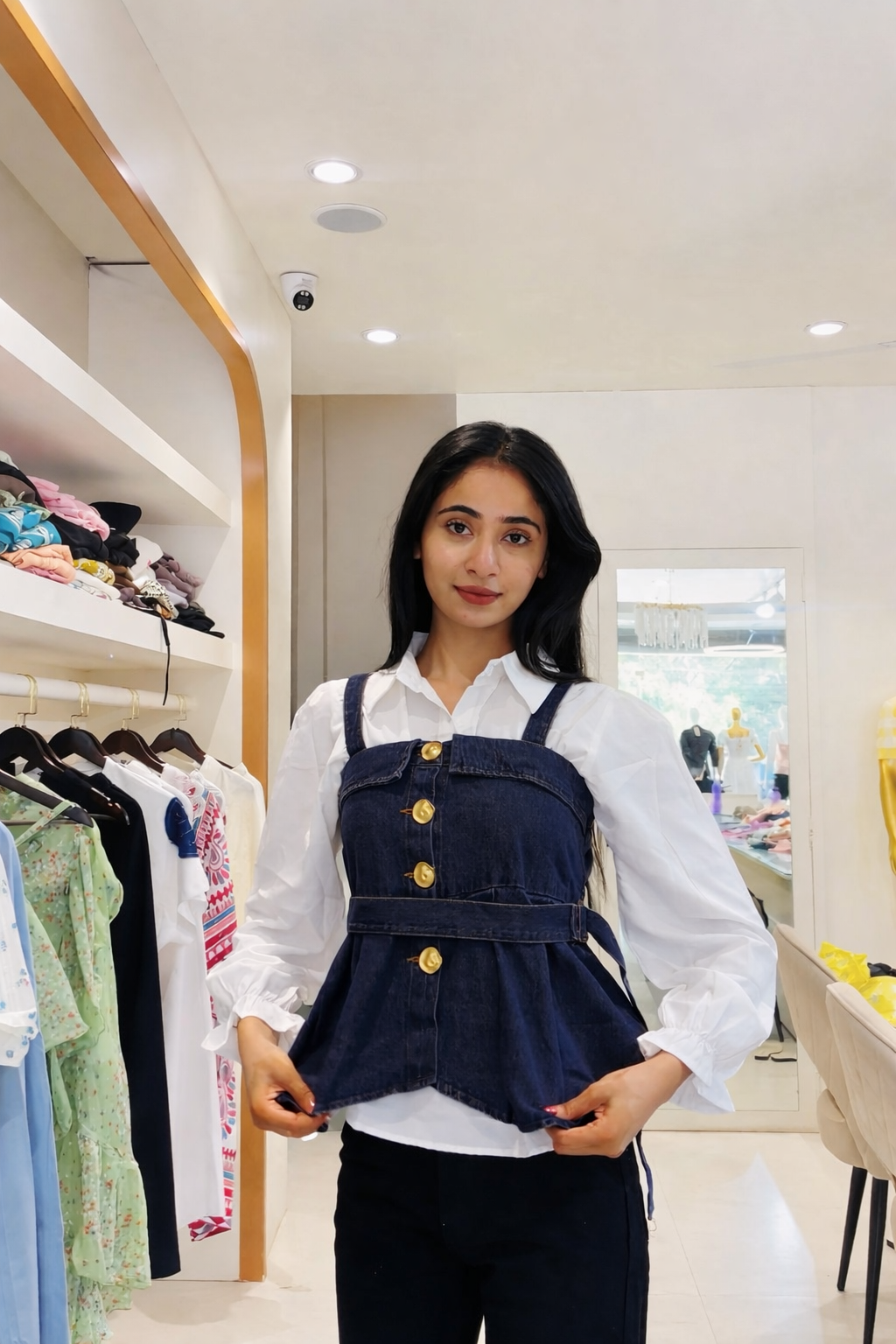 2PCS DARK DENIM TOP