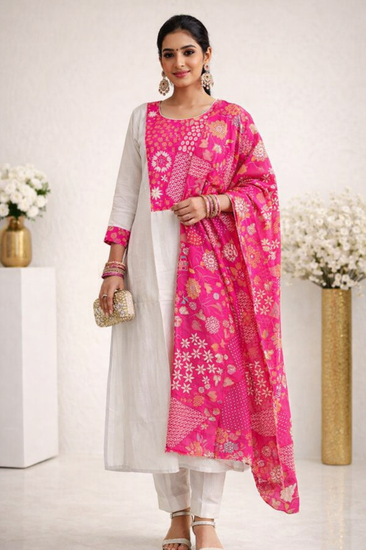 Gulnaar Patch Kurta Set