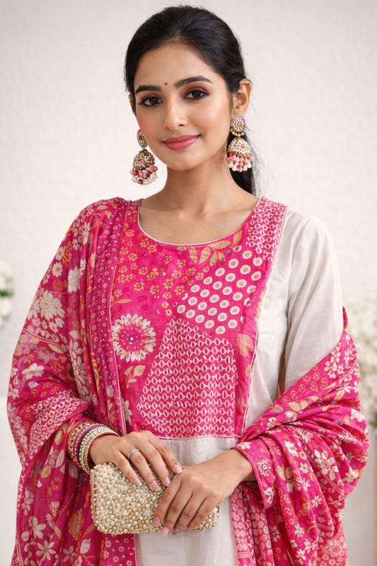 Gulnaar Patch Kurta Set