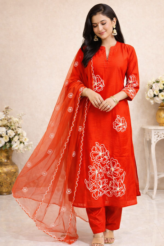 TRENDING SCARLET KURTI SET