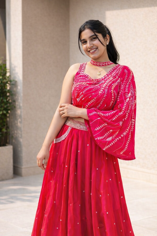 PREMIUM INDOWESTERN CROPTOP RANI