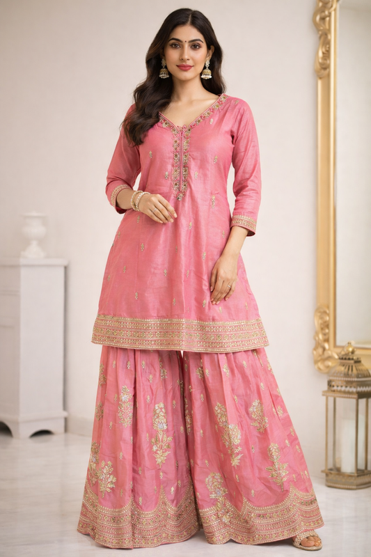 Blush Gurnaar Sharara Set