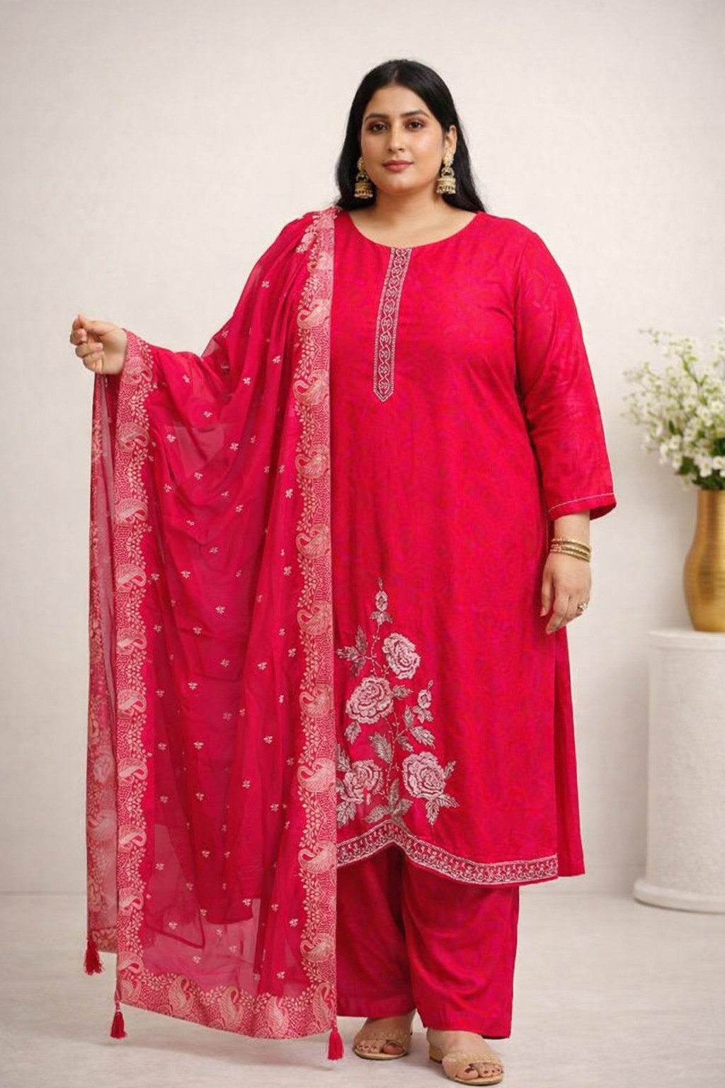 Gulnaar Royale – Handworked Festive Plus Size Kurta Set