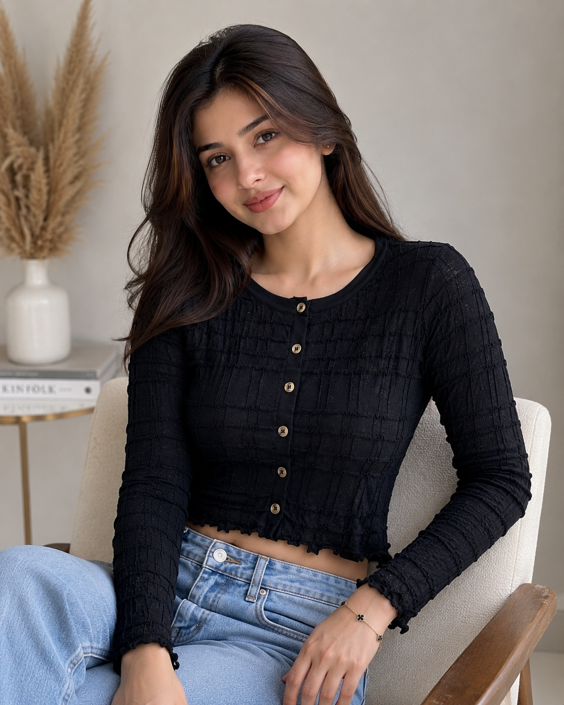 Textured Bodycon Crop Top