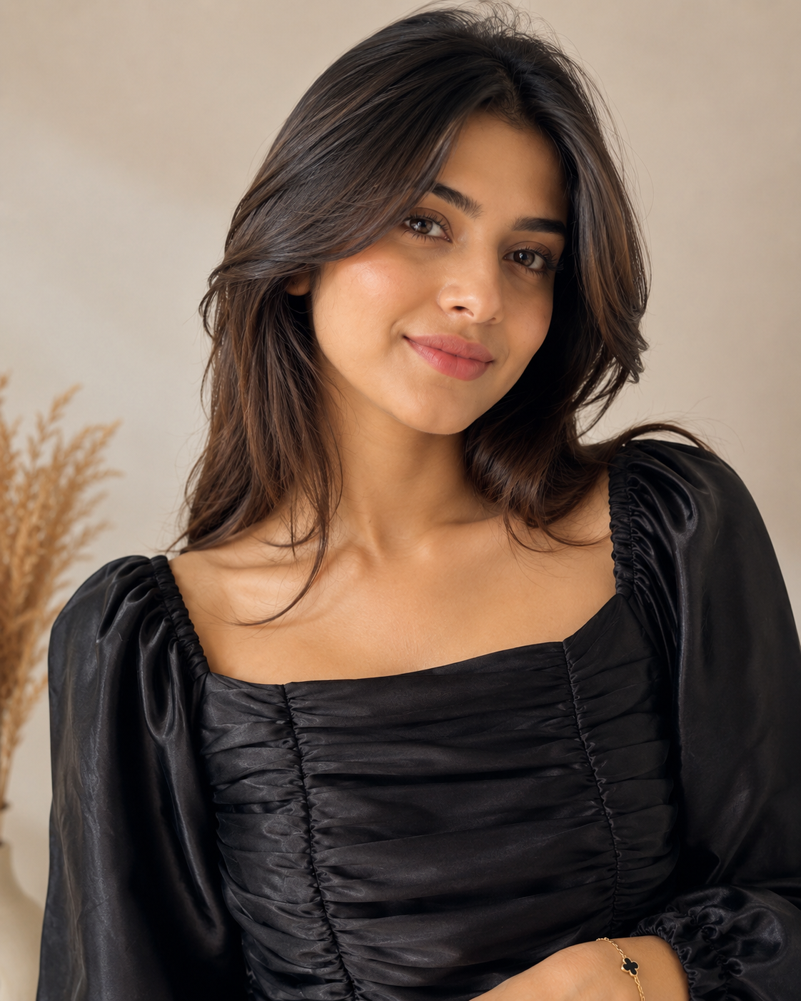 Black Ruched Top