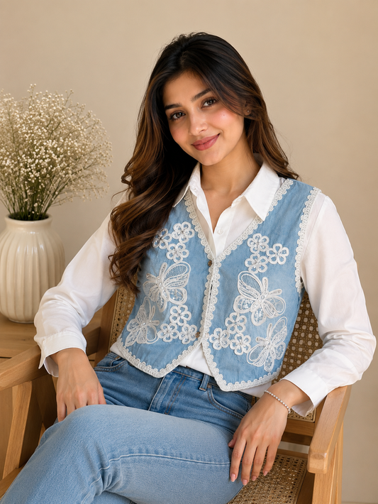 Butterfly Bloom Layered Shirt Top