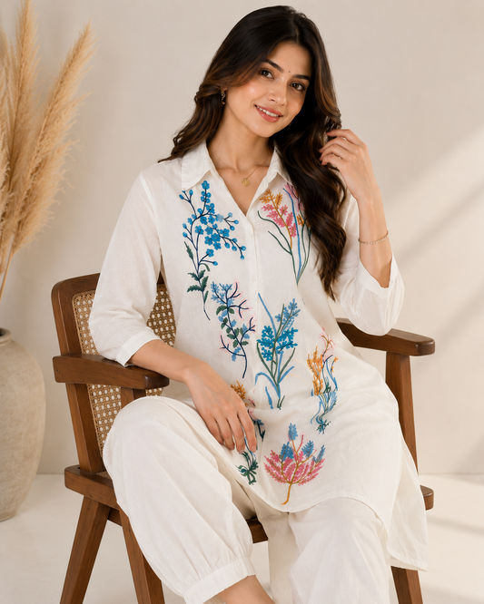Floral Embroidered Co-Ord Set