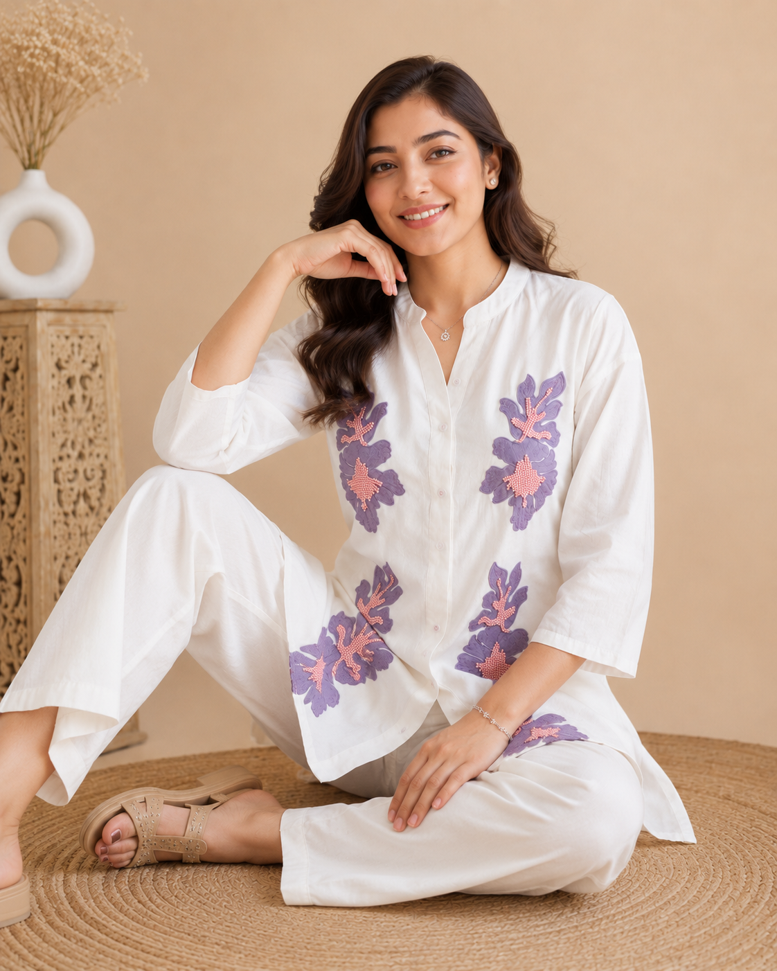 Lavender Bloom Premium Cotton Co-Ord Set