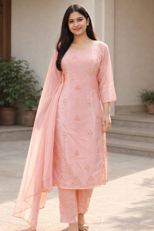 VIRAL BABY PINK KURTI SET