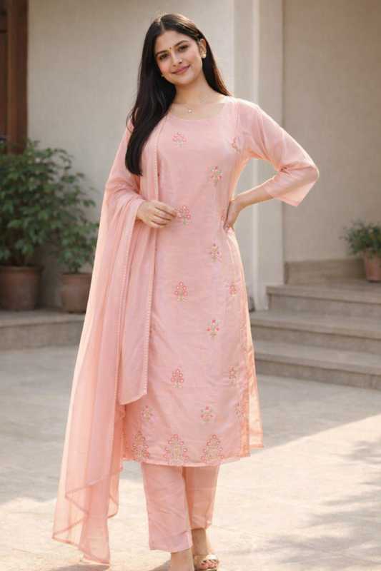 VIRAL BABY PINK KURTI SET