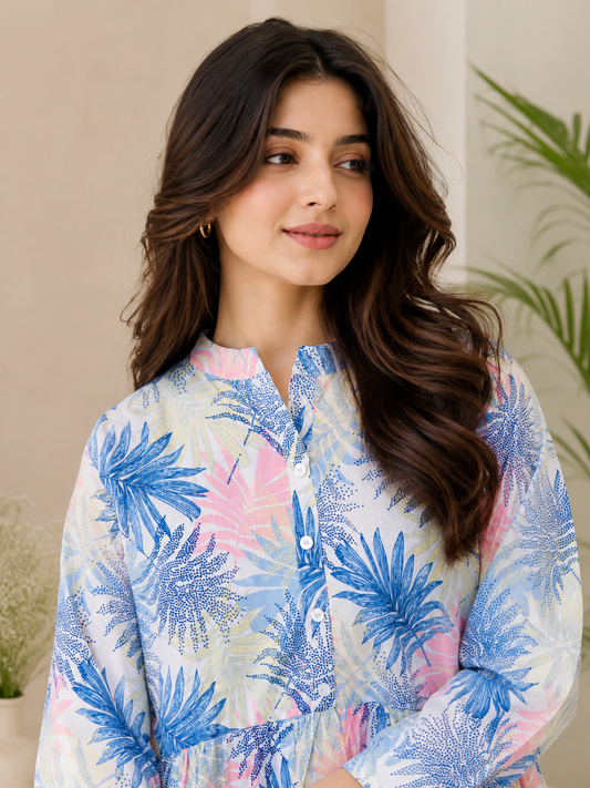 Bloom Breeze Cotton Short Kurti
