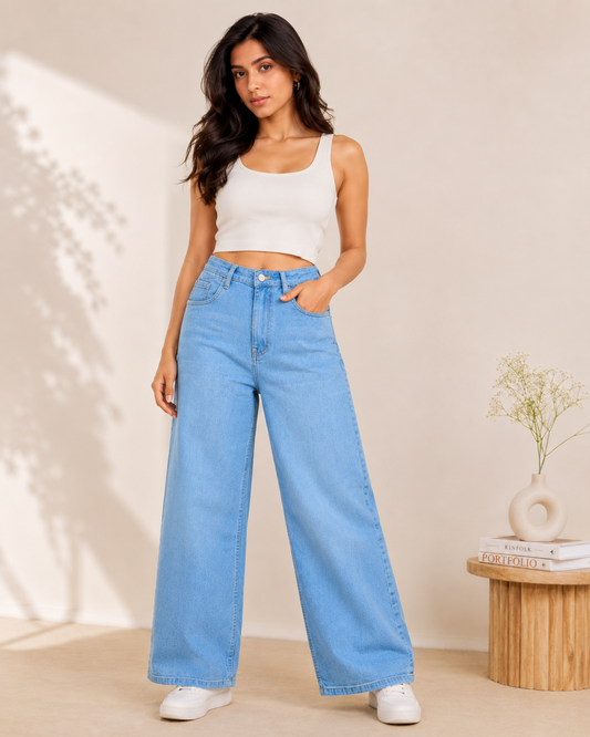 STRAIGHT FIT JEANS LIGHT BLUE