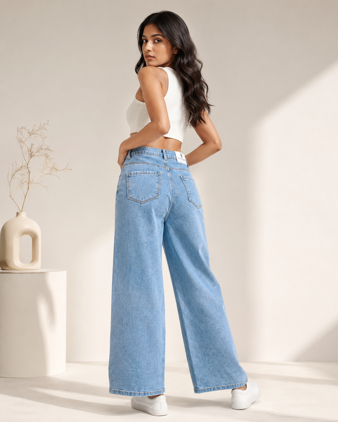 Straight Fit Jeans Washed Denim