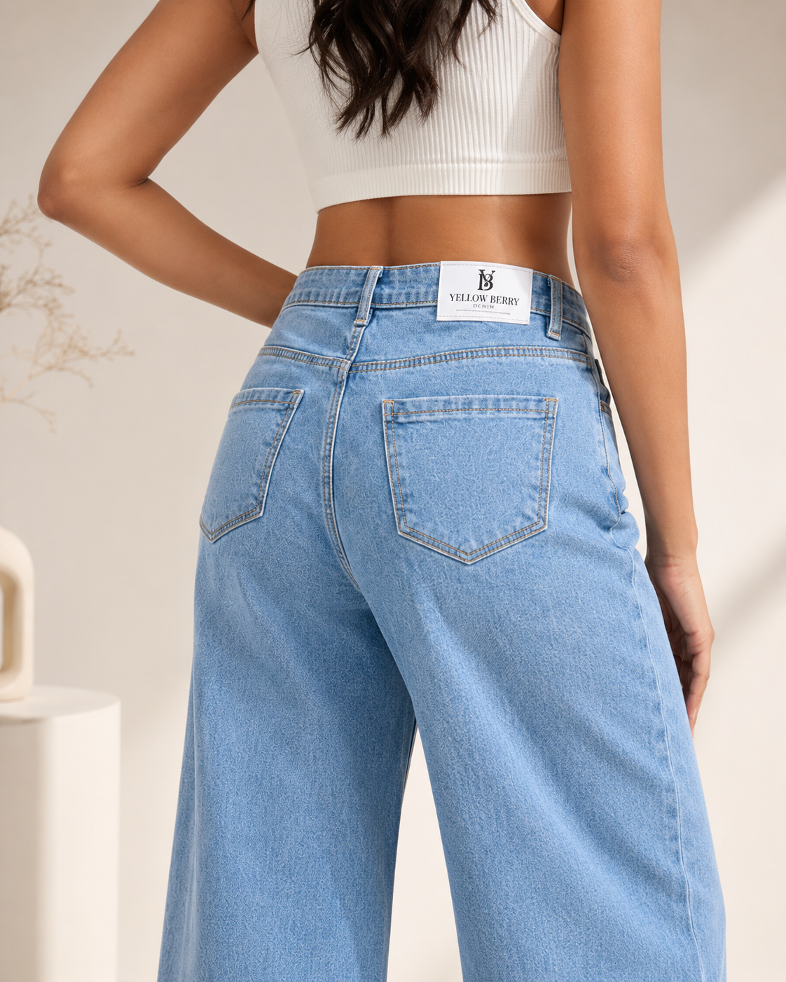 Straight Fit Jeans Washed Denim