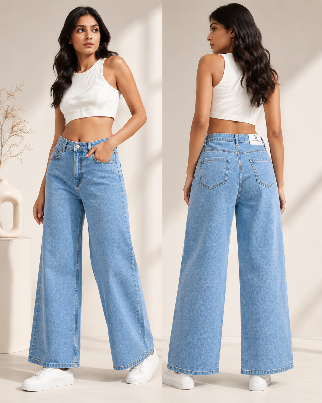 Straight Fit Jeans Washed Denim