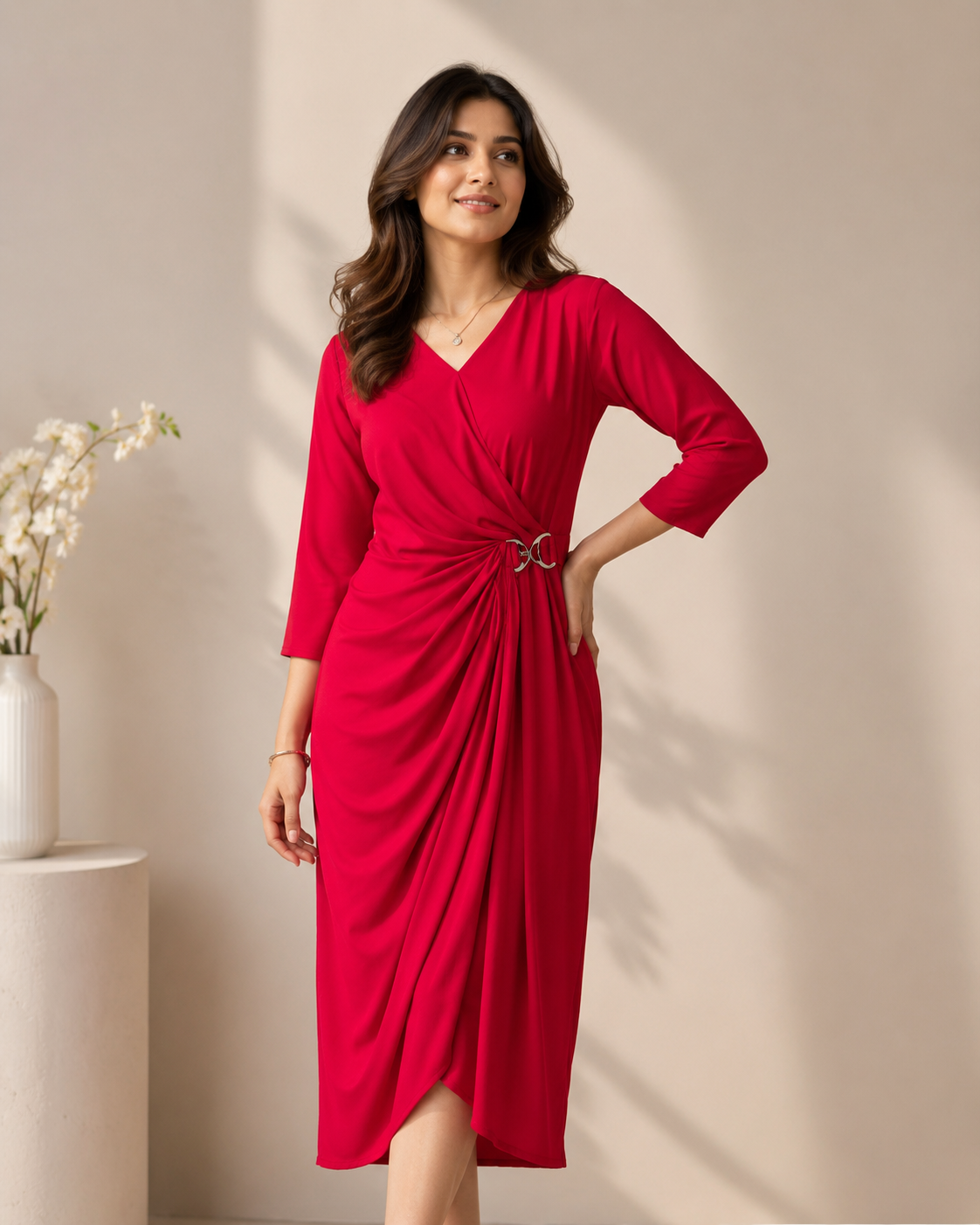 Scarlet Élan Draped Dress