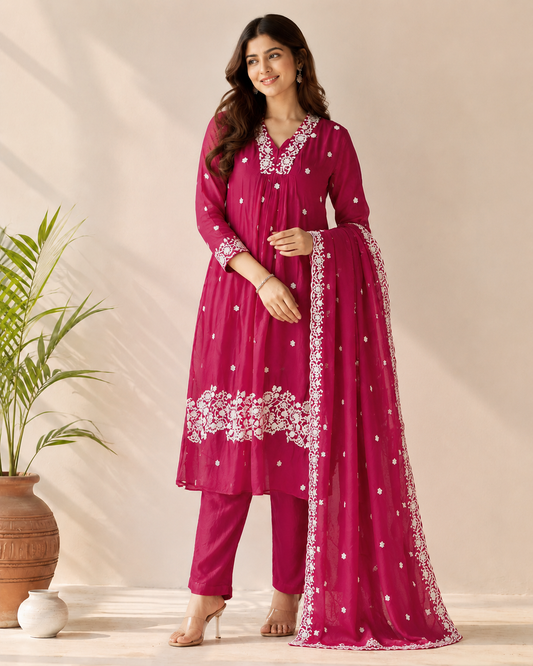 Veloura Fuchsia Grace Suit Set