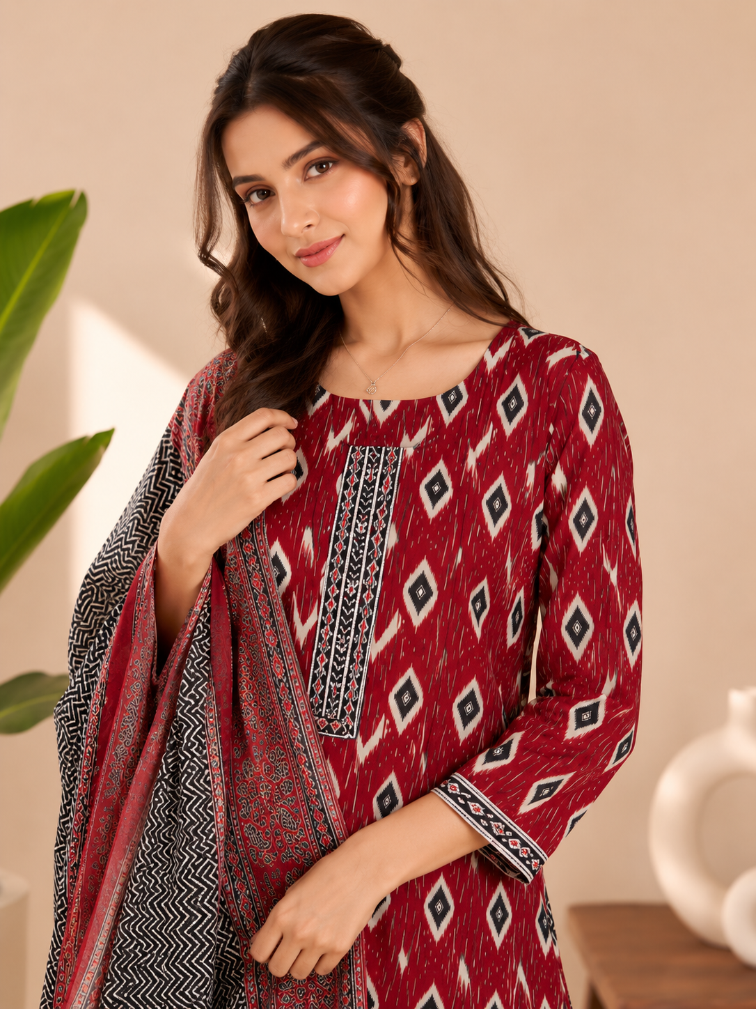 Royal Ikat Grace Cotton Kurti Set