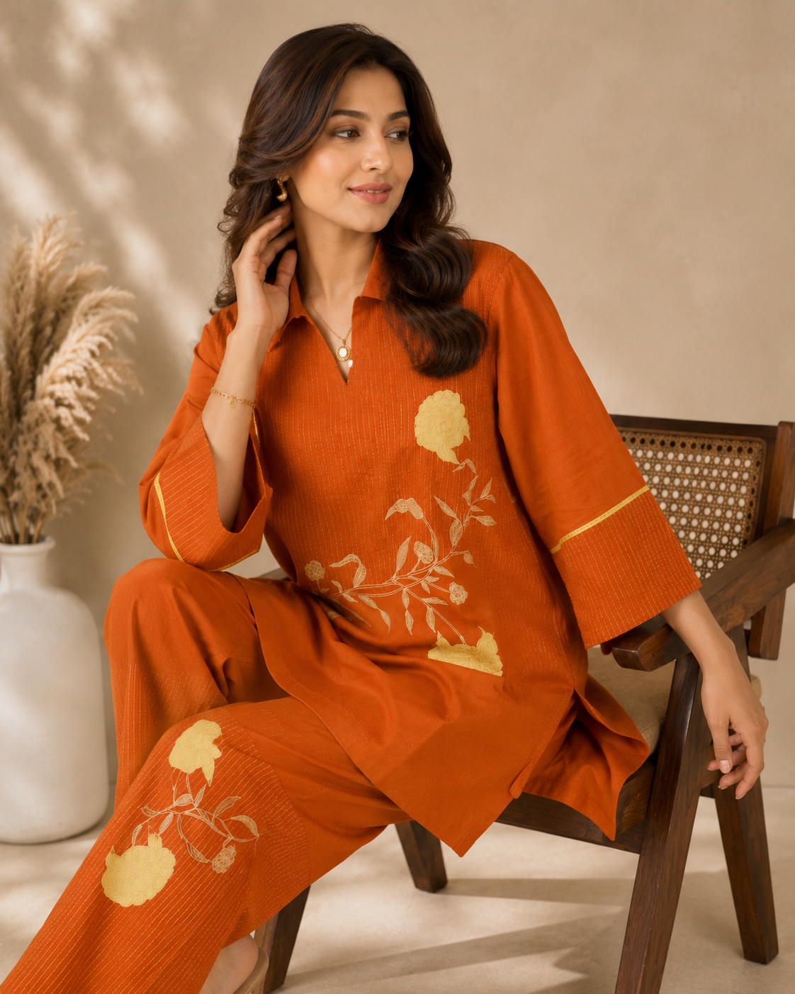 Saffron Bloom Luxe Co-Ord Set