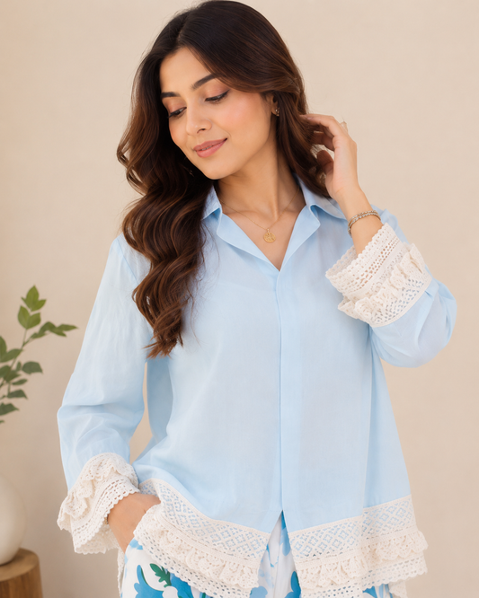 Azure Bloom Luxe Co-ord Set