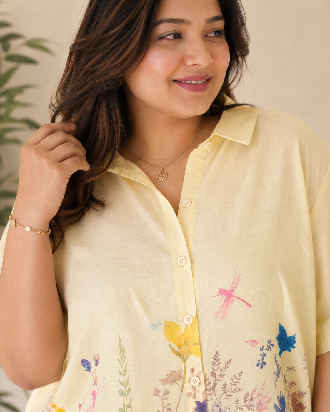 Sunlit Bloom Plus Size Shirt Top