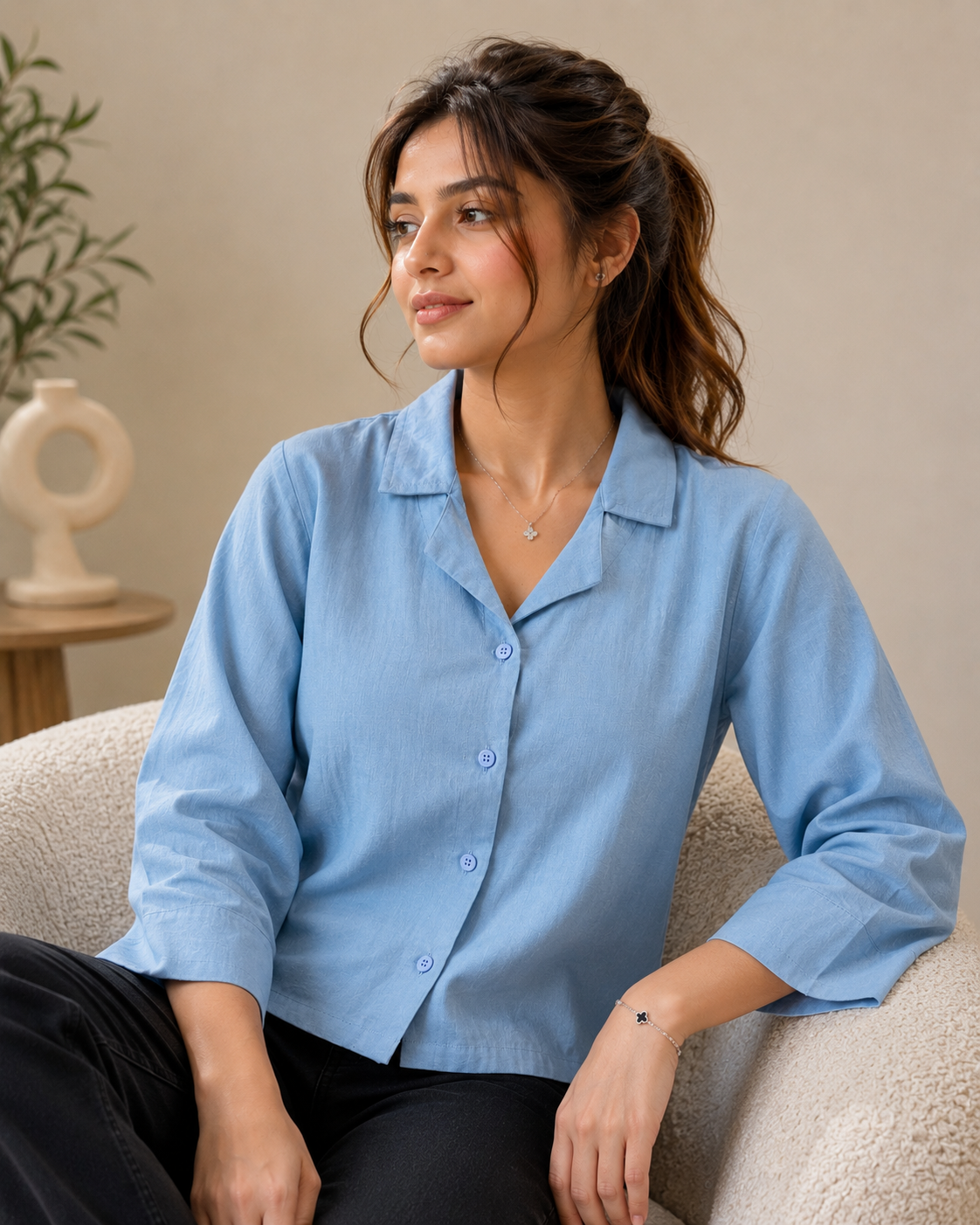 Denim Premium Cotton Shirt Top