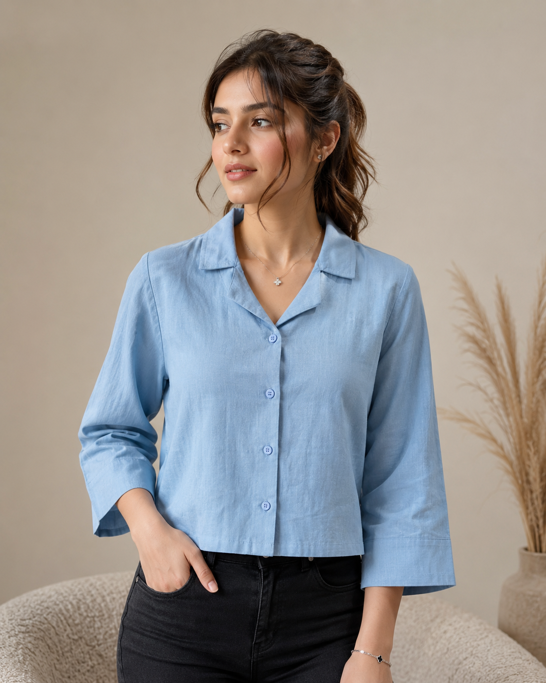 Denim Premium Cotton Shirt Top