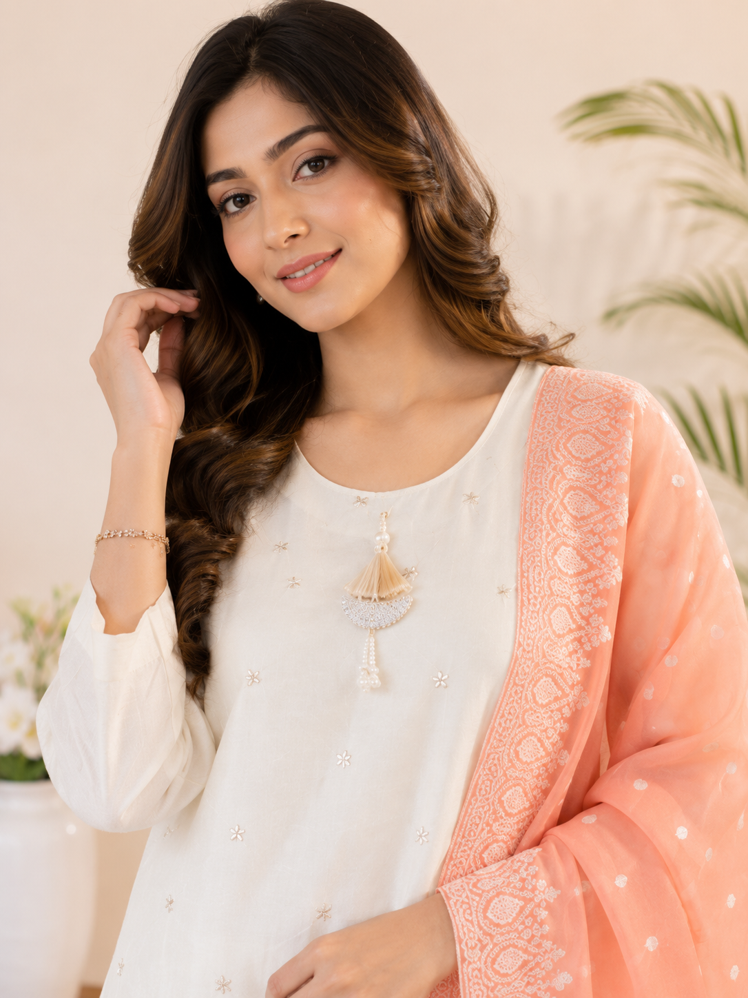 Elegant Ivory Kurti Set