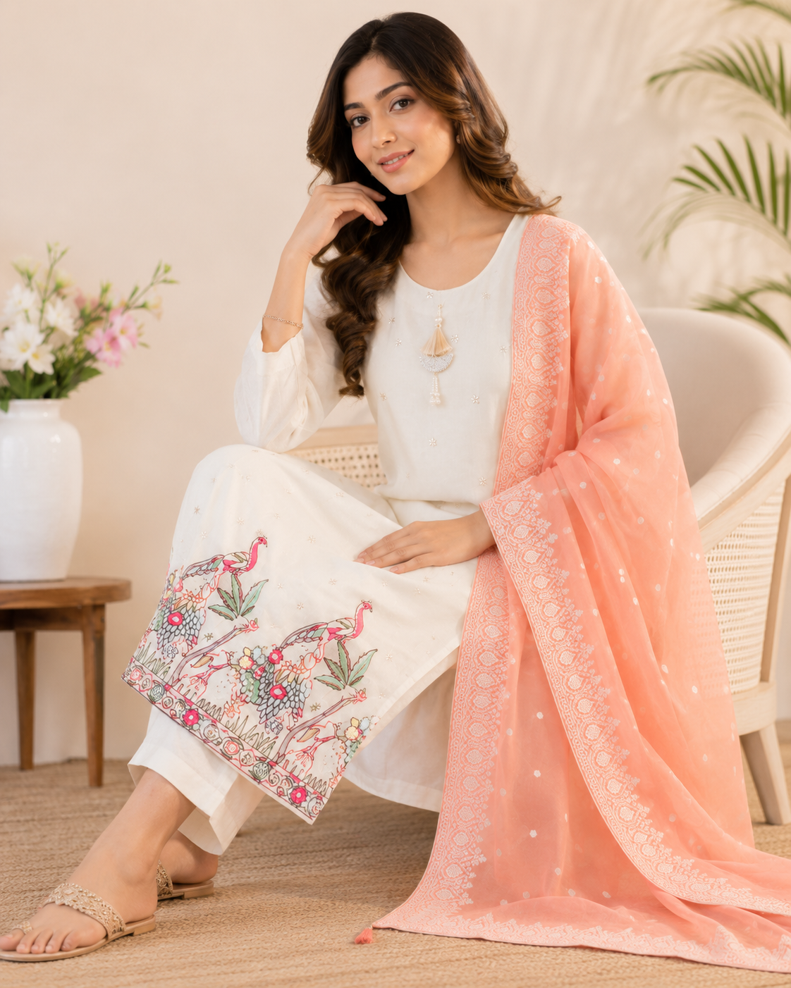 Elegant Ivory Kurti Set