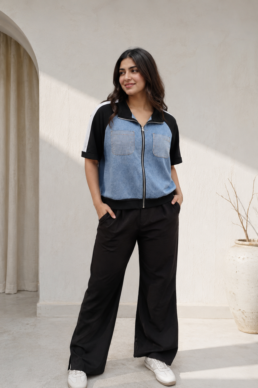 Premium Denim Partywear Top
