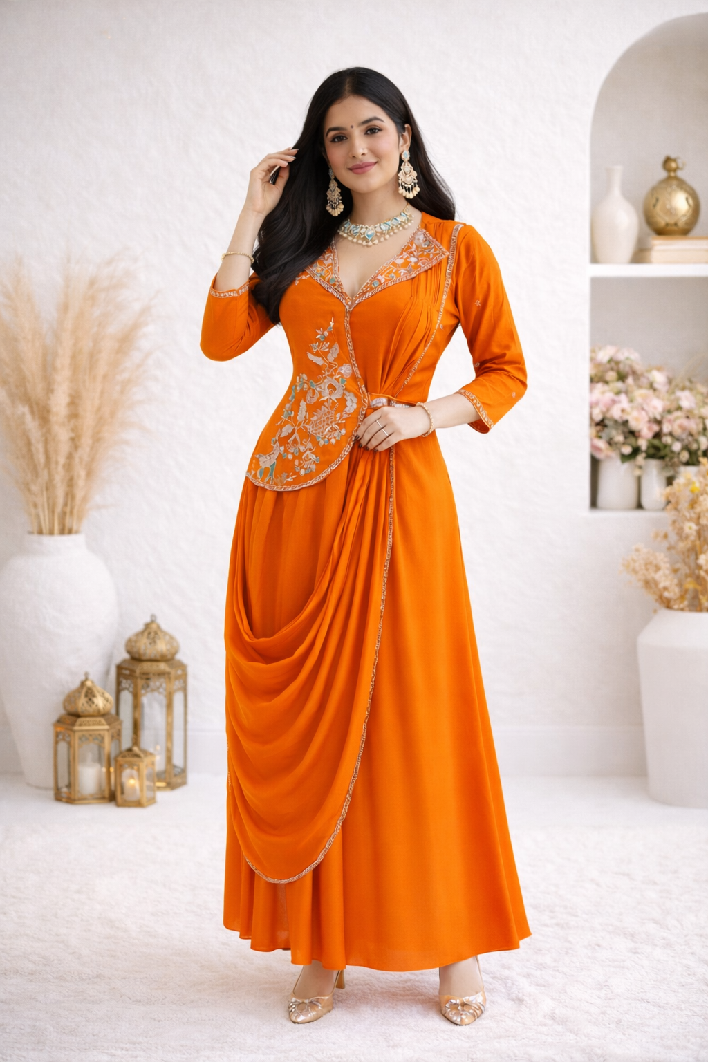 ZARI HANDWORKED DRAPE SET