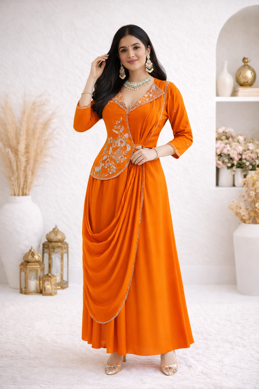 ZARI HANDWORKED DRAPE SET