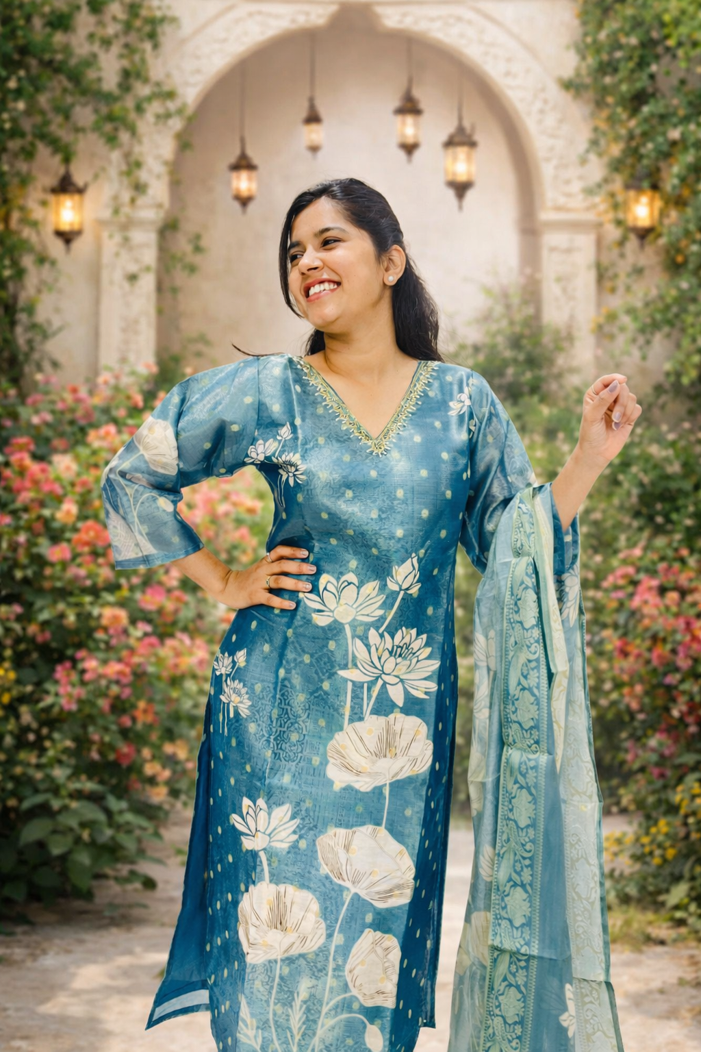 Blue Lotus Grace Kurti Set