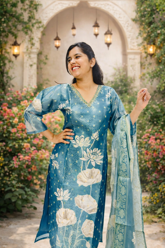 Blue Lotus Grace Kurti Set