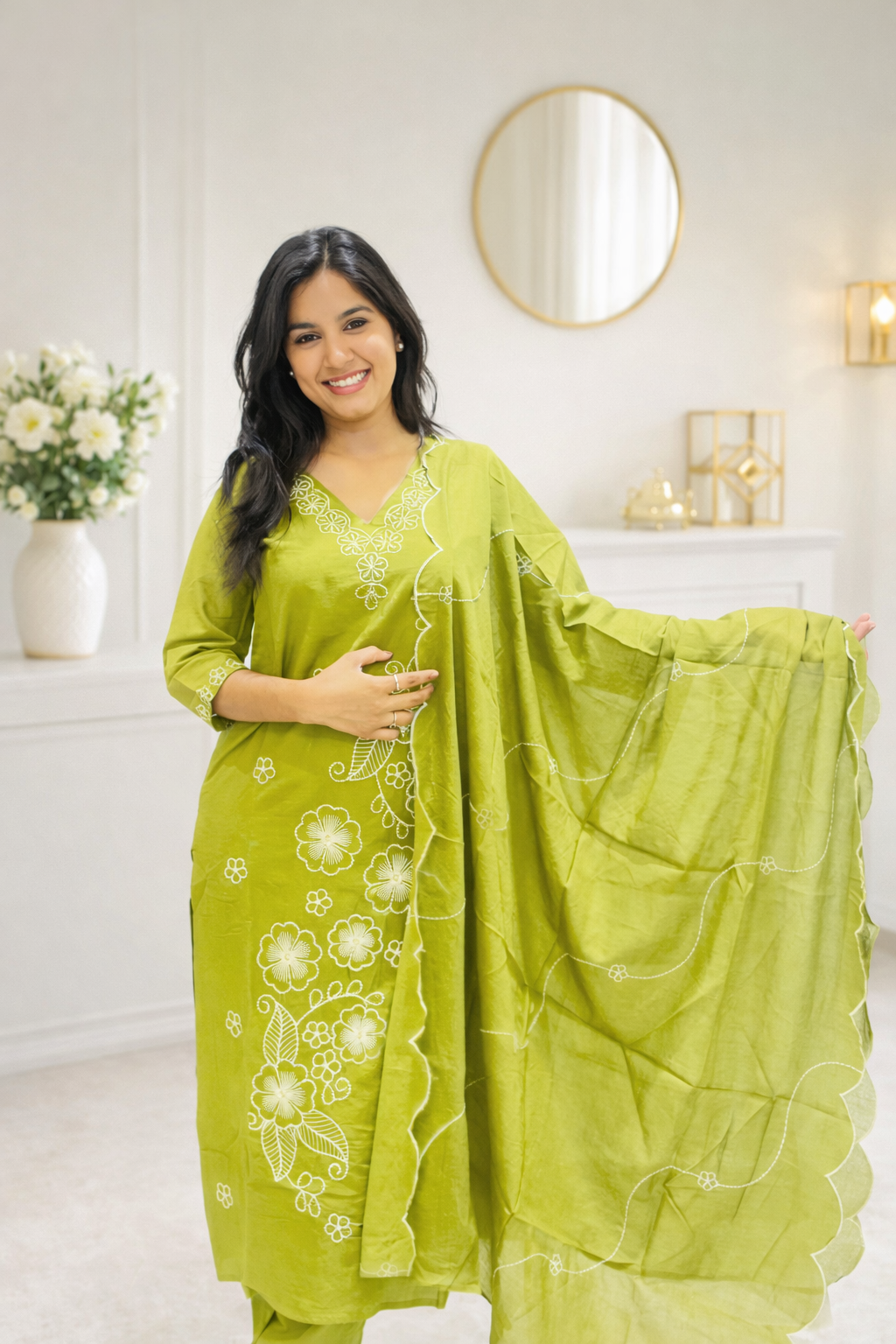 Emerald Bloom Kurti