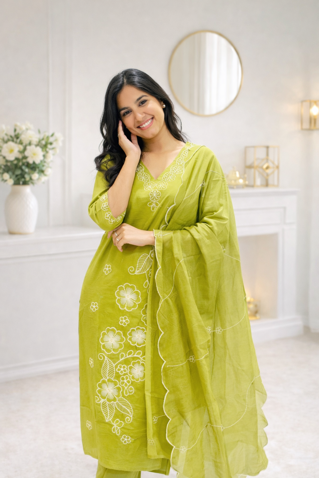 Emerald Bloom Kurti
