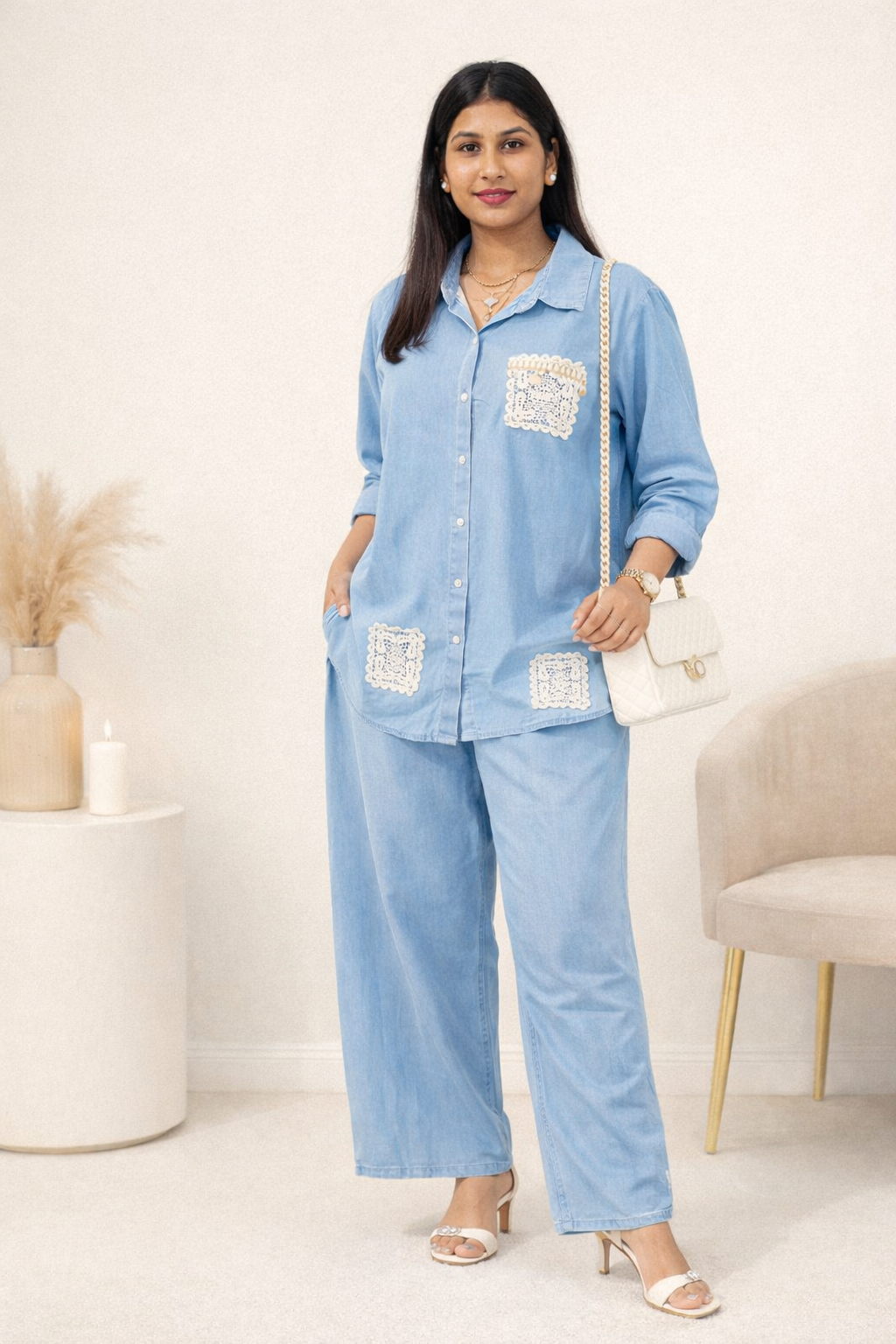 PLUS SIZE PREMIUM DENIM CORD SET