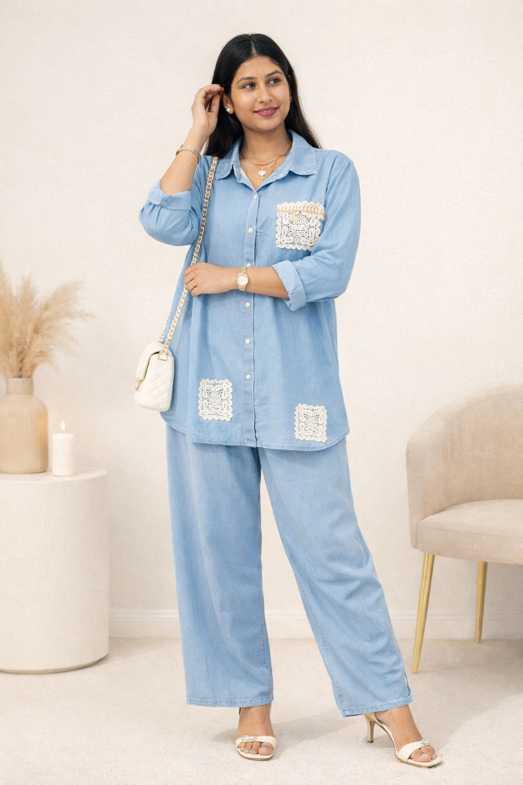 PLUS SIZE PREMIUM DENIM CORD SET